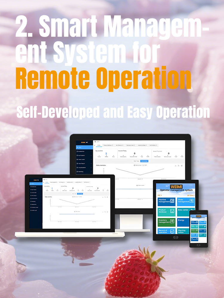 Strawberry locker vending machine have smart system for remote operation