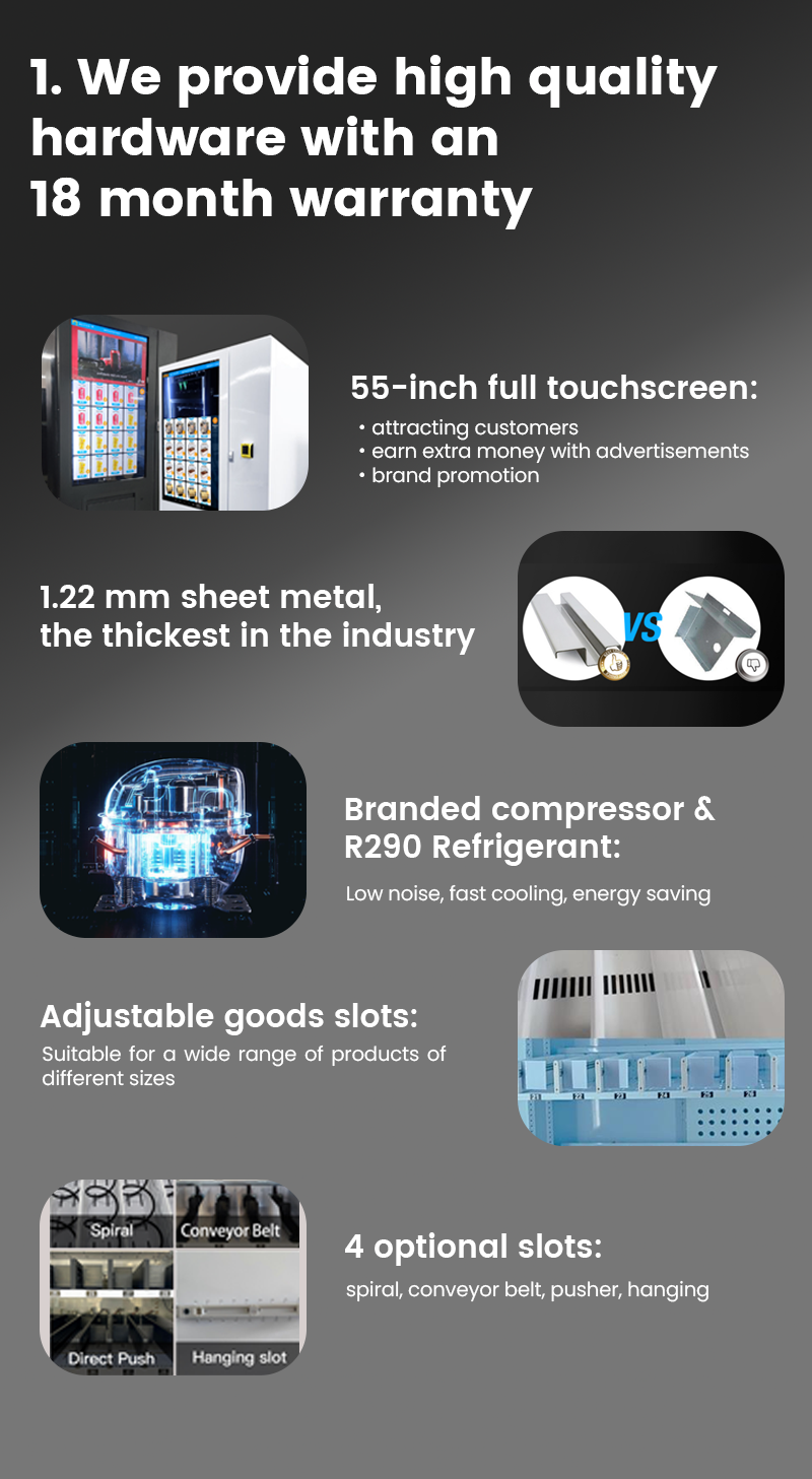 Outdoor Fully Touchscreen Smart Vending Machine specification