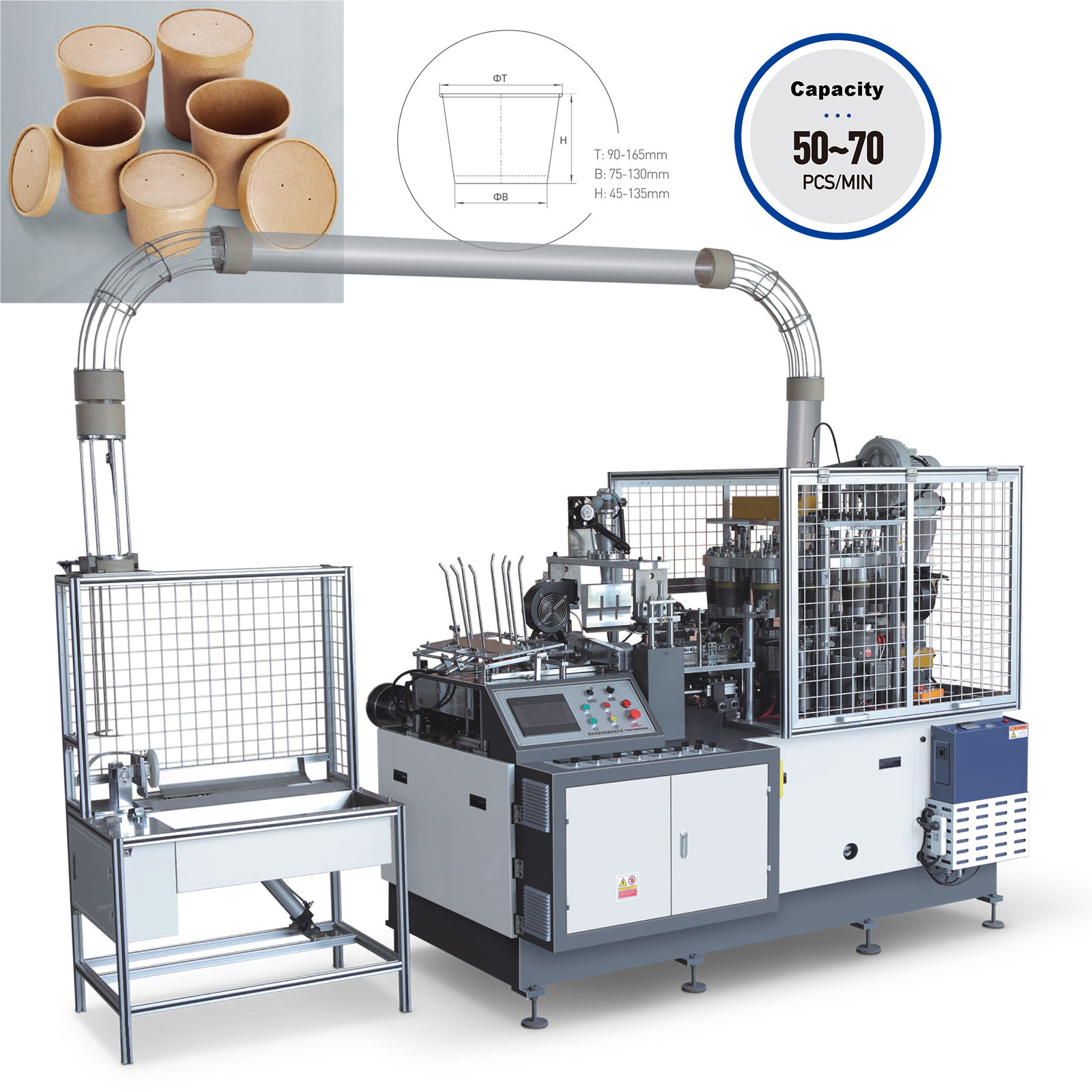 Automatic Paper Bowl Making Machine Paper Soup Bowl Making Machine Big Size Paper Cups Making Machine
