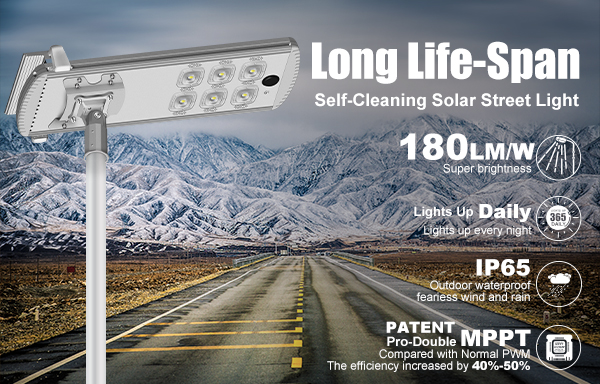 solar-powered self-cleaning LED street light