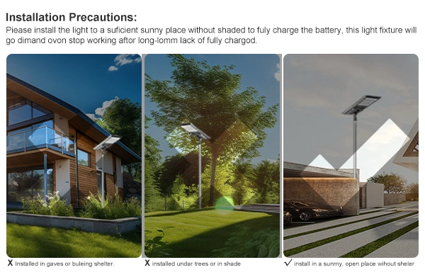 BOSUN outdoor solar street lights Lighting Installation Suggestion