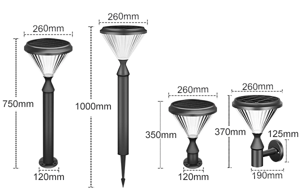 BOSUN Outdoor Full waterproof design Solar Pillar Light