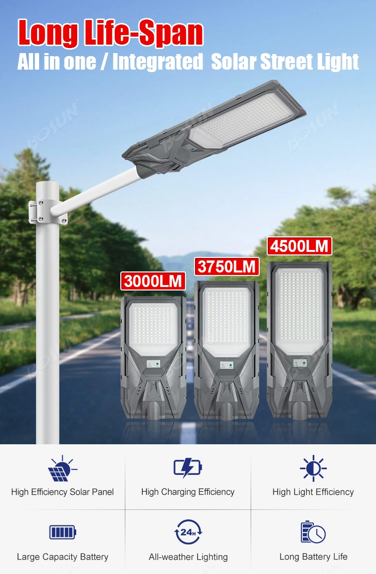 long life span all in one solar street light