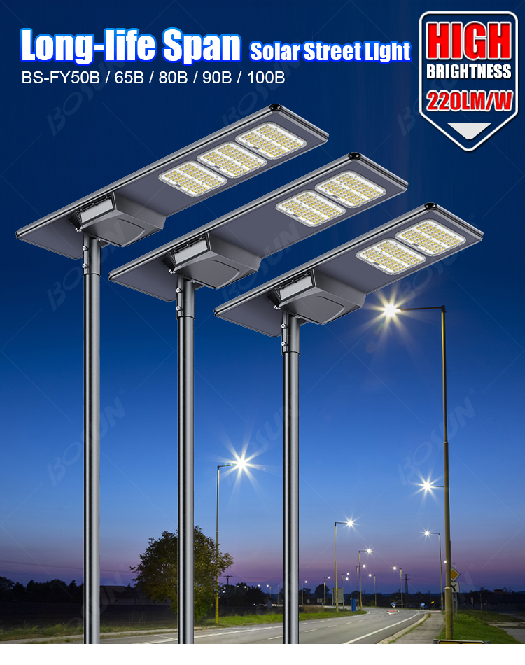 high brightness long life span solar street light