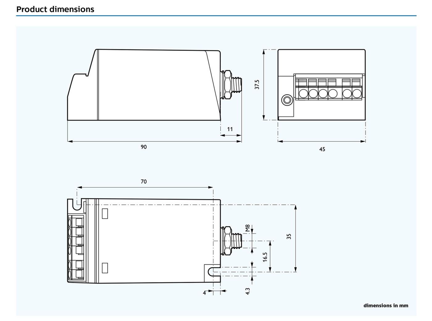 product dimensions