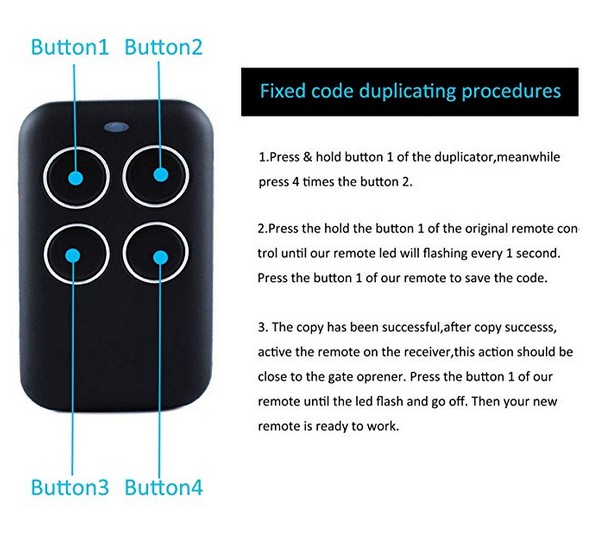 remote control duplicator garage door