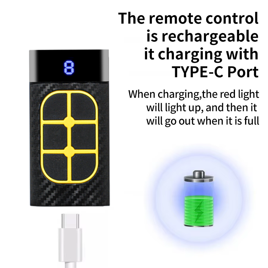 rechargeable garage door remote control