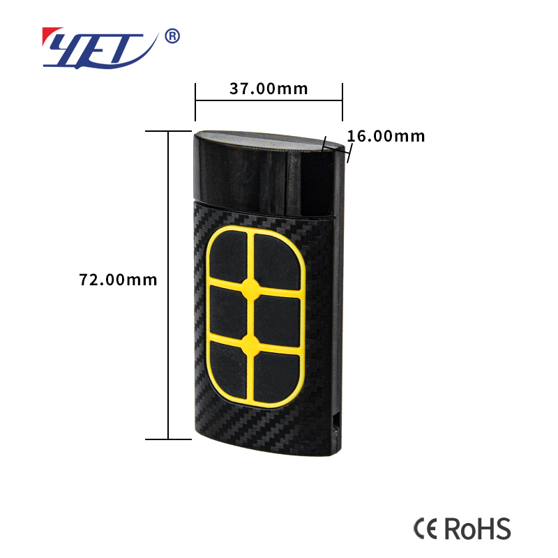 garage door opener remote control size