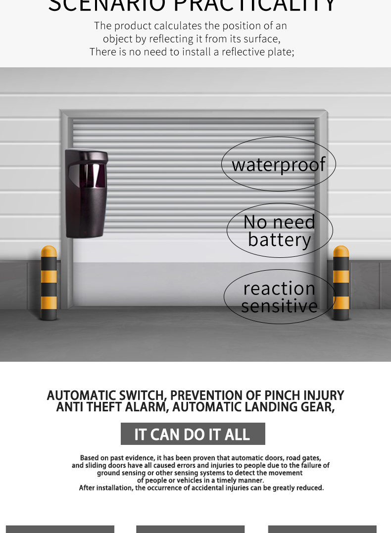 waterproof photocell beam sensor