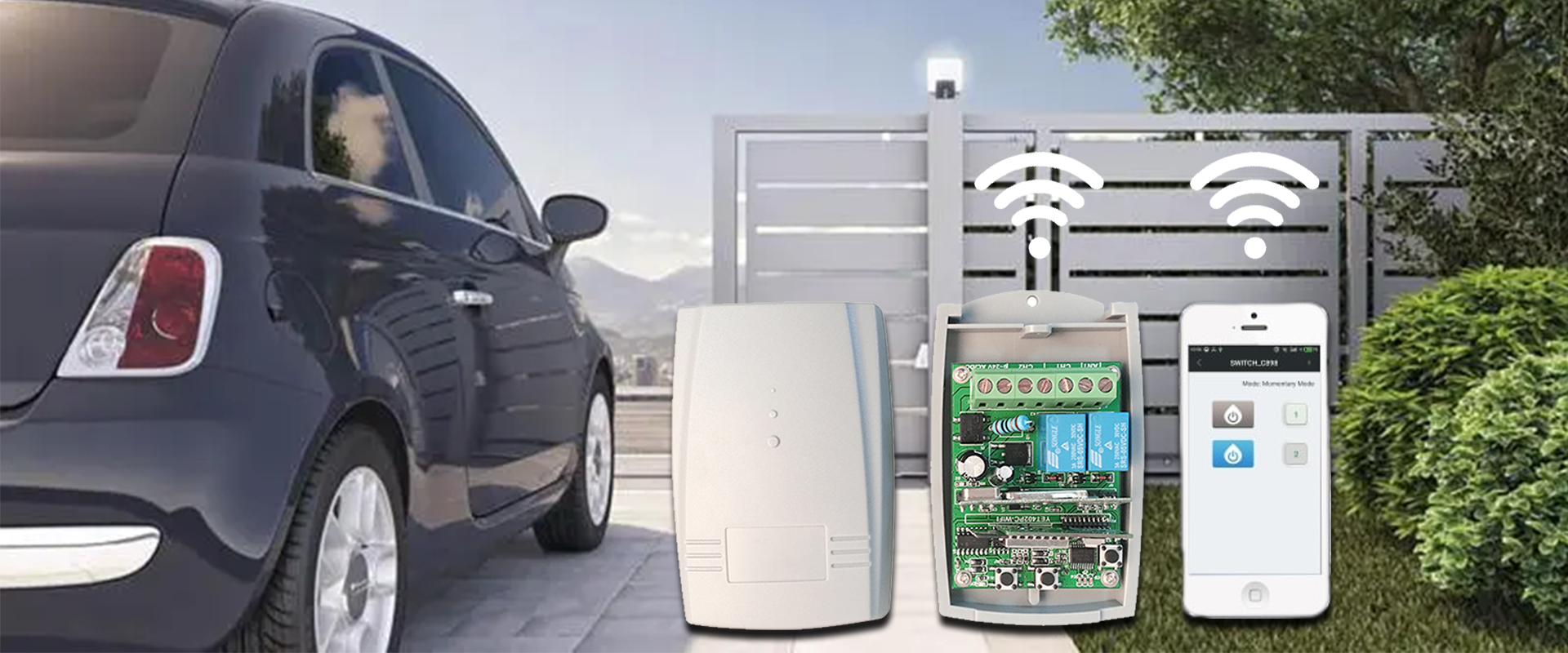 Dual samart receiving controller for garage door opener YET402WFR-V2.0