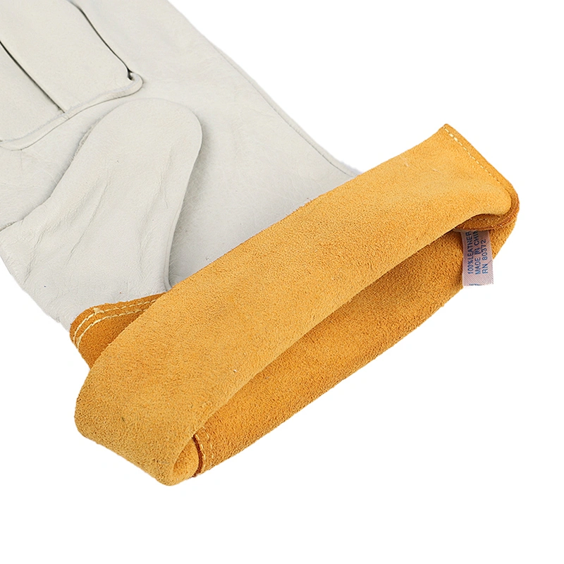 high quality grade A para aramid knitted heavy cowhide leather pair safety work welding gloves