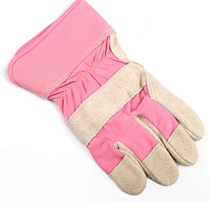 grade AB 10.5 inches gray winter original long cow leather comfortable safety working gloves for women