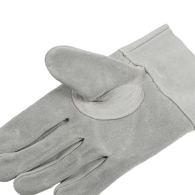 high quality grade AB men winter working cow split leather palm added safety driver gloves