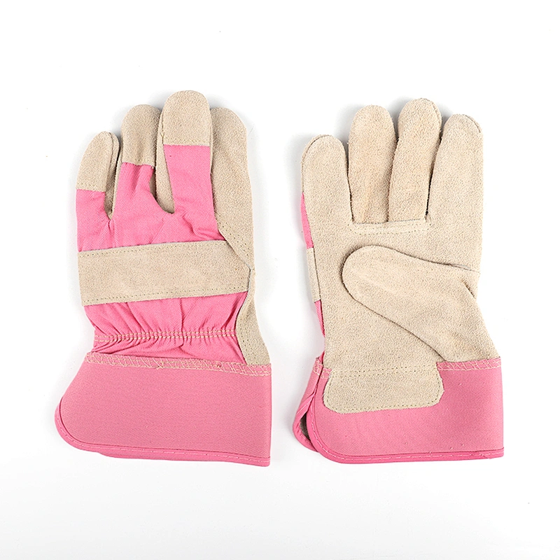 grade AB 10.5 inches gray winter original long cow leather comfortable safety working gloves for women