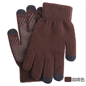 best winter unisex knitted warm non slip personality breathable touch screen gloves with logo