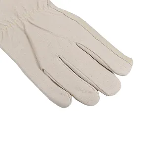 Good quality winter warm Grade AB whole pig skin leather white fashion Driver flexible thumb leather work safety gloves