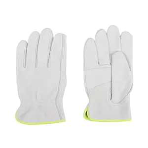 Hot sales Grade AB whole sheepskin white flexible thumb Driver leather work safety gloves