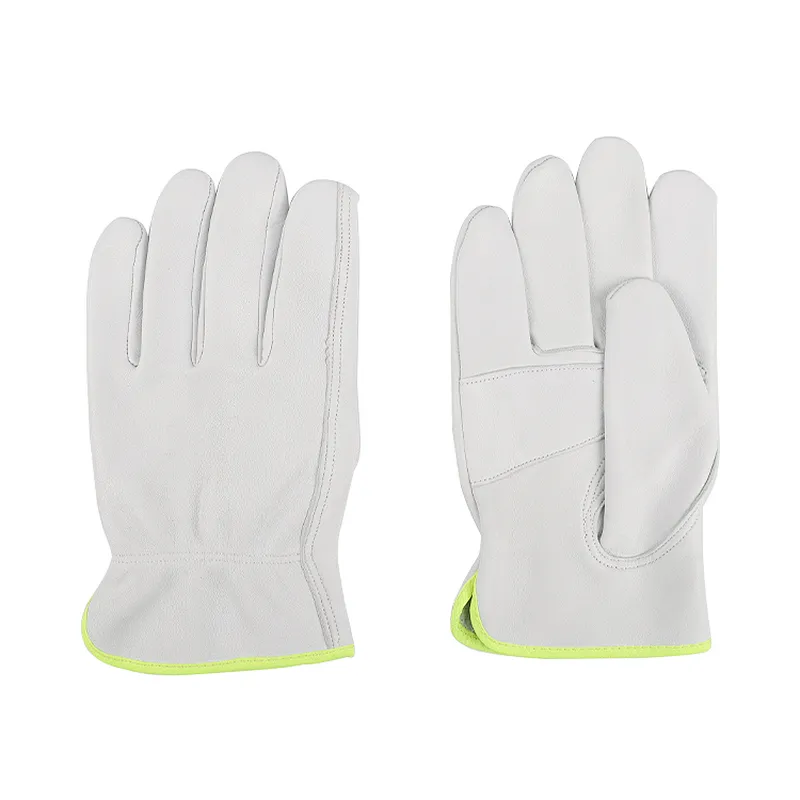 Hot sales Grade AB whole sheepskin white flexible thumb Driver leather work safety gloves