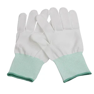 Promotion of 13-needle nylon white PU soaked palm gloves anti-cutting and anti-electric safety gloves