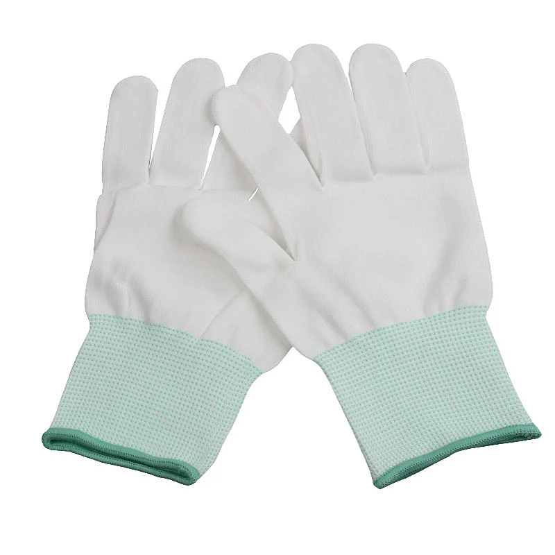 Promotion of 13-needle nylon white PU soaked palm gloves anti-cutting and anti-electric safety gloves