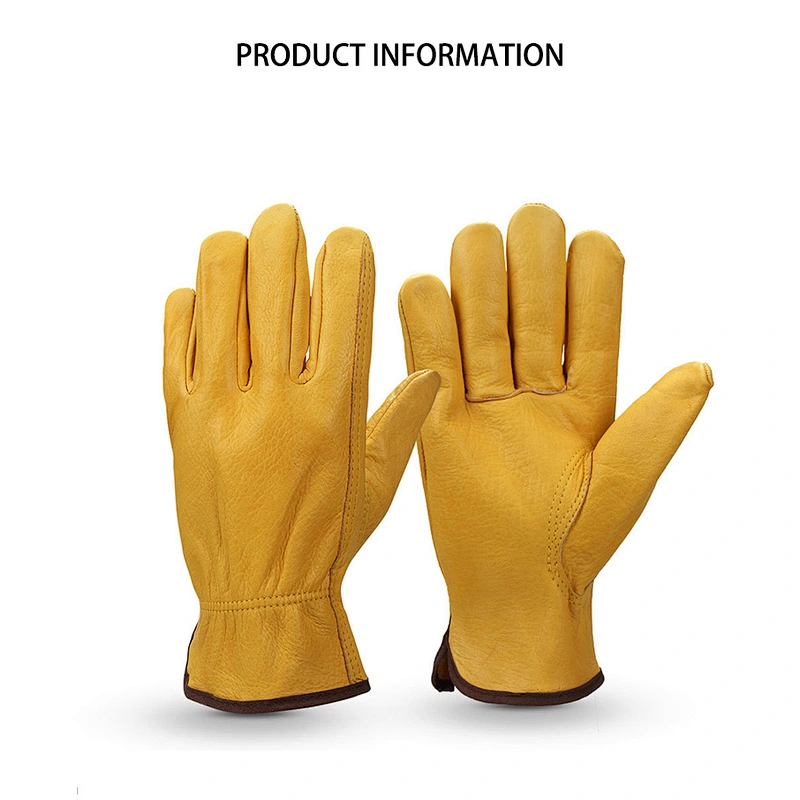 Wholesale Labor Work Gloves Cowhide Leather Gloves Driving Construction Motorcycle  gardening Gloves