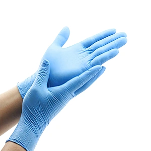 Wholesale Blue Nitrile Gloves Powder Free Non-Medical Nitrile factory Gloves With High Quality family Disposable hand mittens