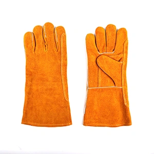 grade AB yellow heat resistant oven breathable argon safety construction work welding gloves
