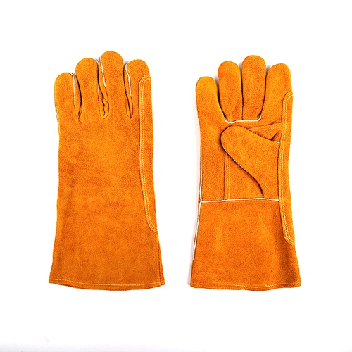grade AB yellow heat resistant oven breathable argon safety construction work welding gloves