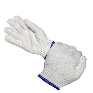 cheap price white industrial hand string knit yarn cotton gloves for construction work
