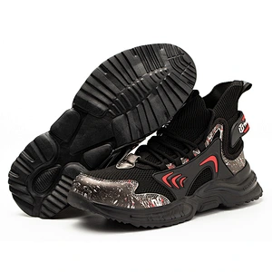 Wholesale steel baotou anti hit anti puncture high help lightweight fashion safety shoes cargo shoes tide shoes