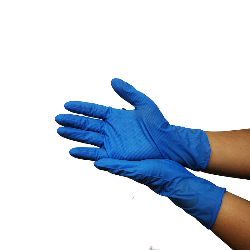 Reusable Chemical Resistant Extra Large Diamond Grip Glove Nitrile Gloves For Food Prep
