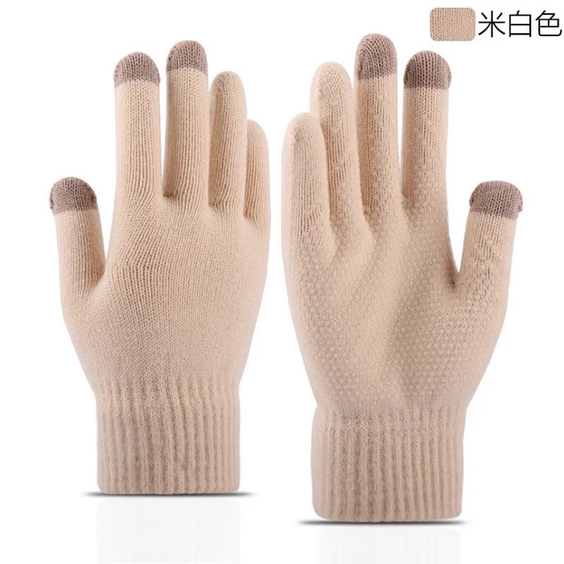best winter unisex knitted warm non slip personality breathable touch screen gloves with logo