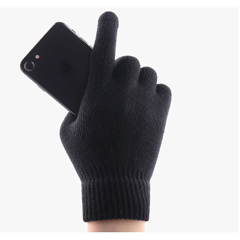best winter unisex knitted warm non slip personality breathable touch screen gloves with logo