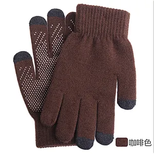 best winter unisex knitted warm non slip personality breathable touch screen gloves with logo