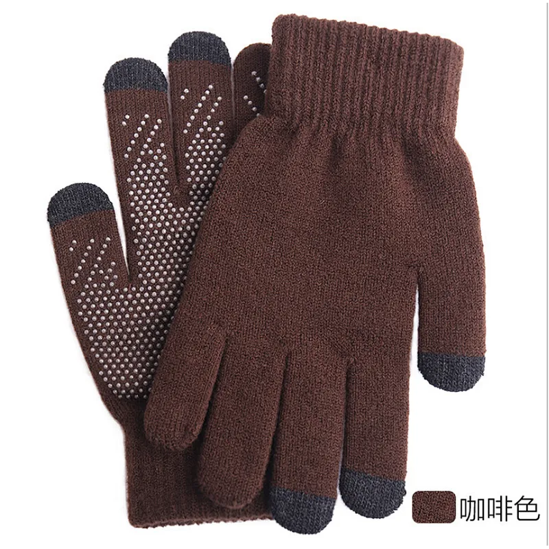 best winter unisex knitted warm non slip personality breathable touch screen gloves with logo