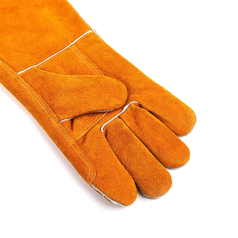 grade AB yellow heat resistant oven breathable argon safety construction work welding gloves
