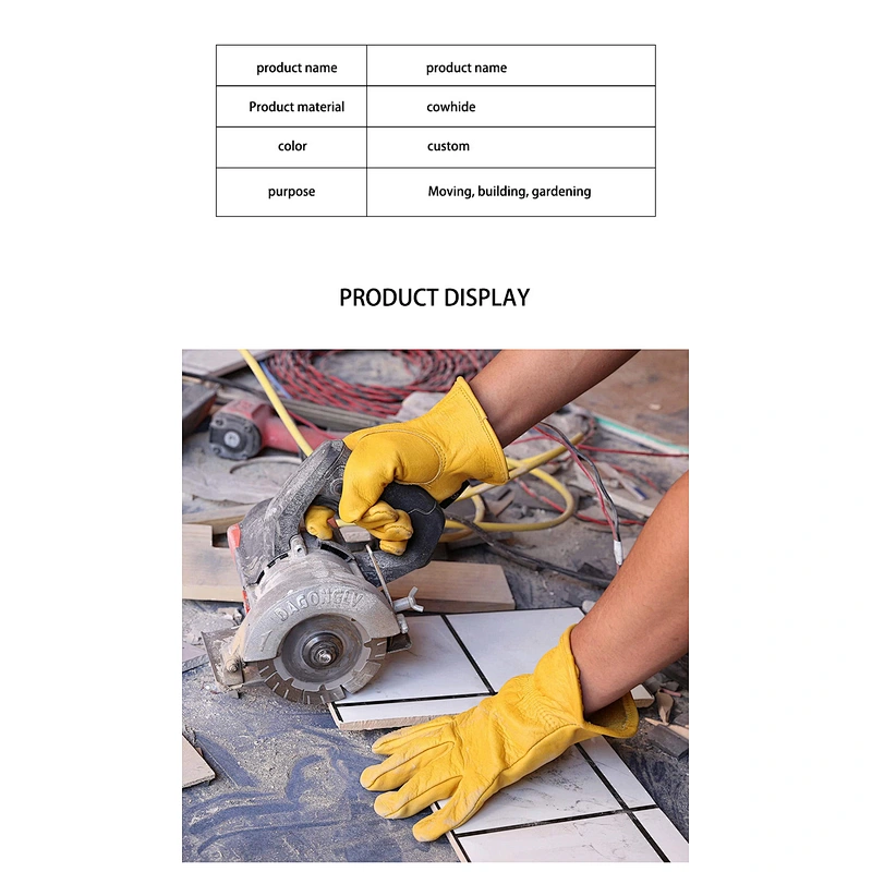 Wholesale Labor Work Gloves Cowhide Leather Gloves Driving Construction Motorcycle  gardening Gloves
