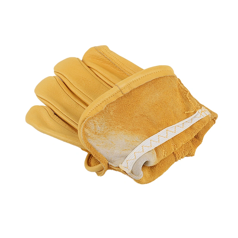 Grade AB rounded flat sleeves winter comfortable leather work driver gloves with flexible thumb