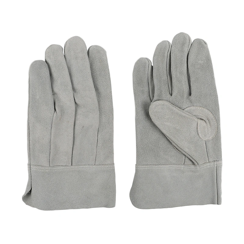 high quality grade AB men winter working cow split leather palm added safety driver gloves