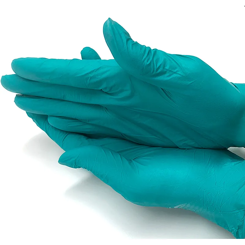 Wholesale waterproof comfort grip guantes de Green nitrilo manufacturers waterproof comfort grip Green nitryl gloves