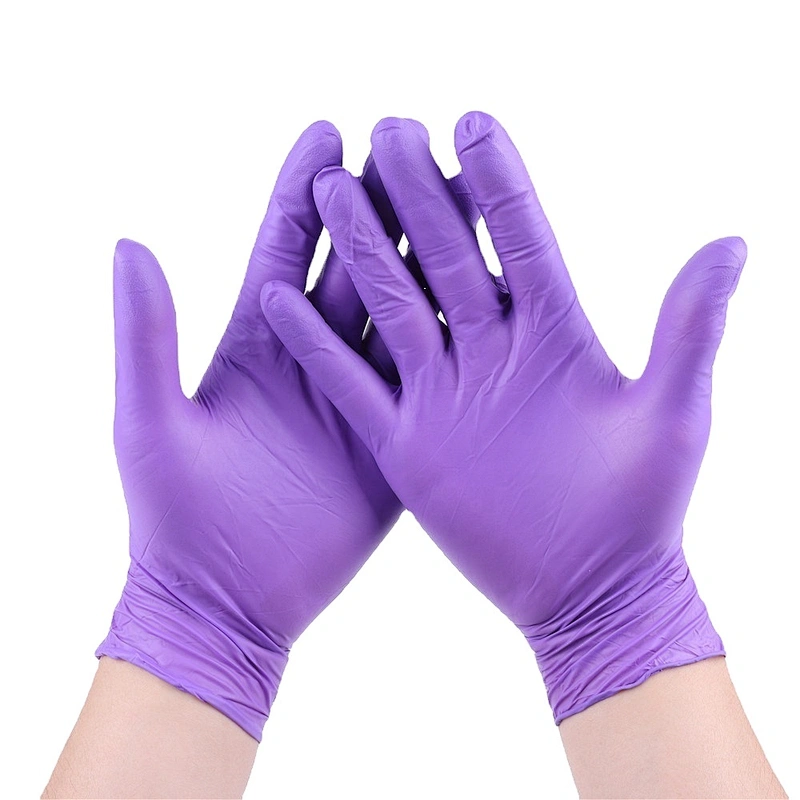 Cheap Purple Beauty Skin Friendly Nitrile Gloves Disposable Wholesale Salon For Lady Strong Nitrile Gloves Powder Free