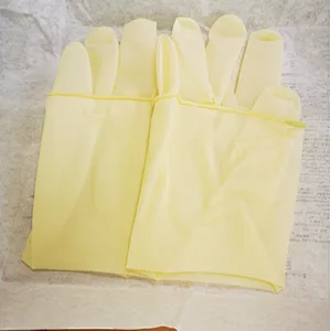 Hot sale powder free disposable yellow surgical latex gloves China wholesale safety examination high quality latex gloves