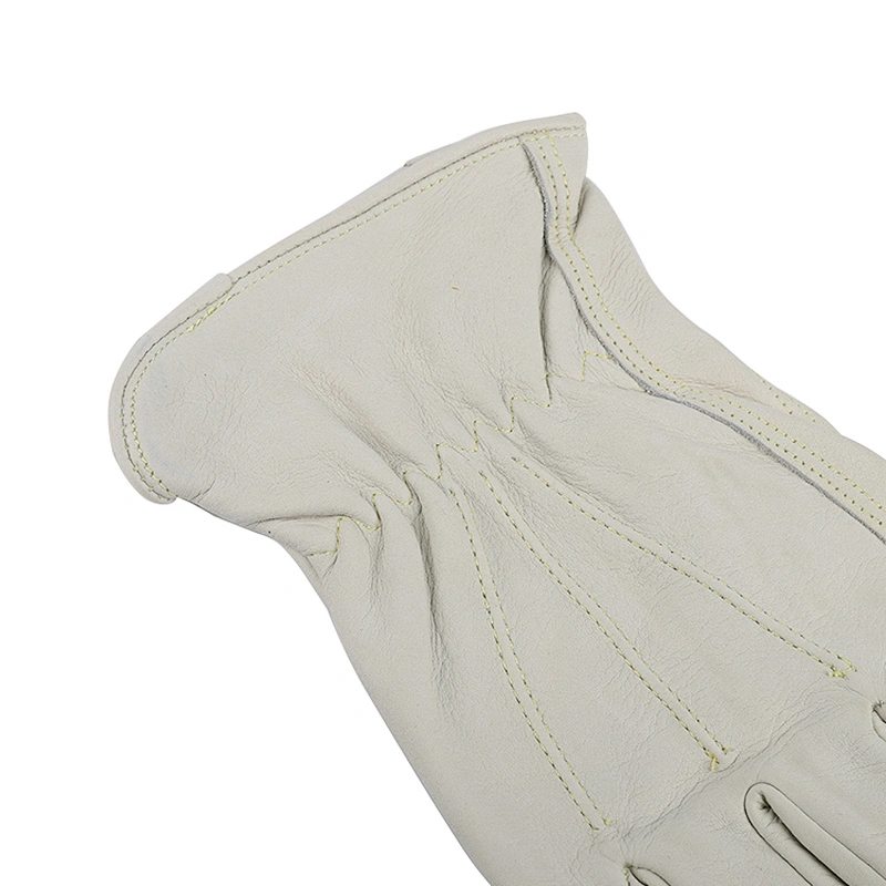 custom logo grade AB grain leather flexible thumb winter industrial works safety driver glove
