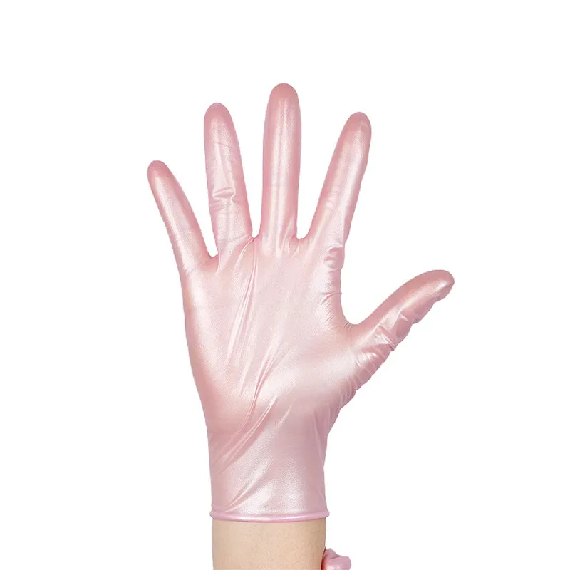 comfortable lady pink nitrile cheap waterproof housework prevent slippery wear-resisting disposable gloves