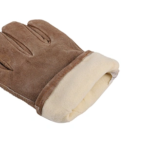 hot sale grade AB cow top-grain leather dark brown warm winter safety driver working gloves