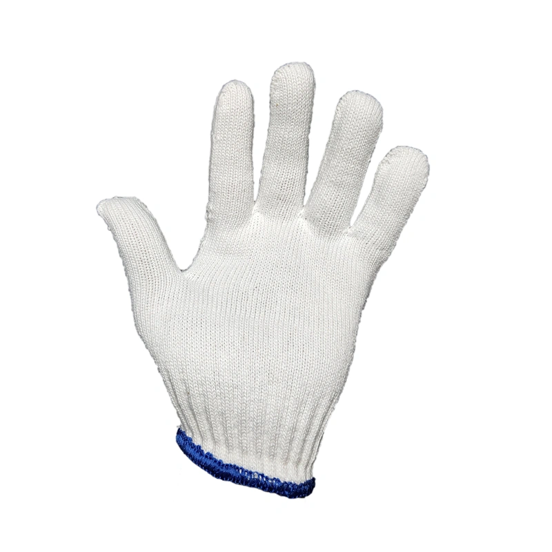 cheap price white industrial hand string knit yarn cotton gloves for construction work
