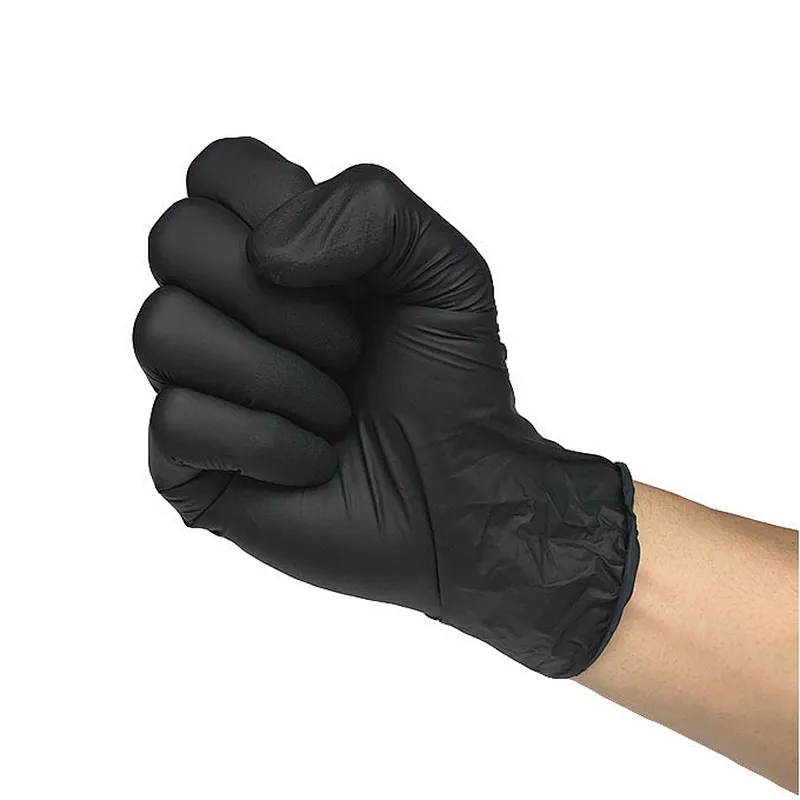 Wholesale cheap disposable powder free black nitrile gloves water proof non medical nitrile touch screen safety gloves