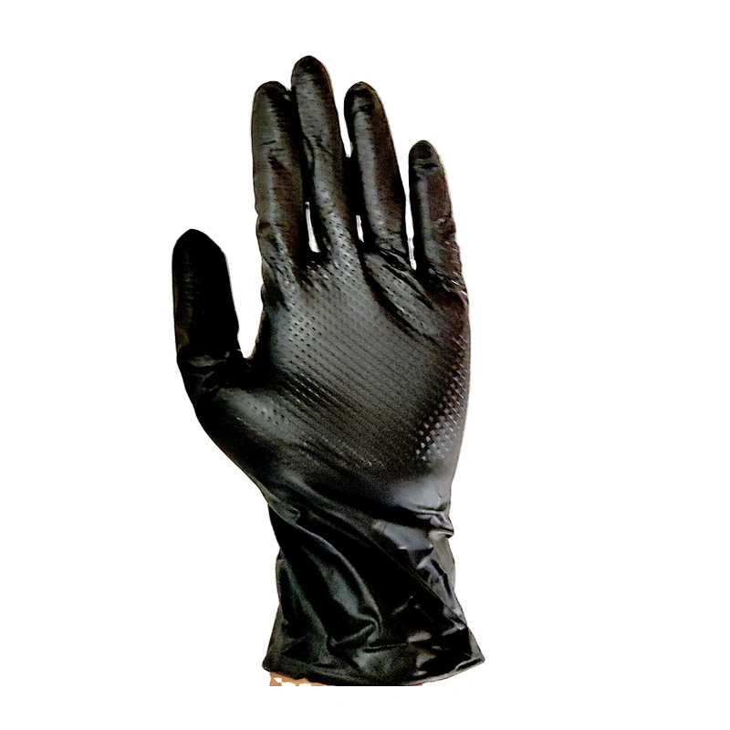 Top premium black diamond texture Nitrile gloves wholesale factory hot sale disposable industrial gloves