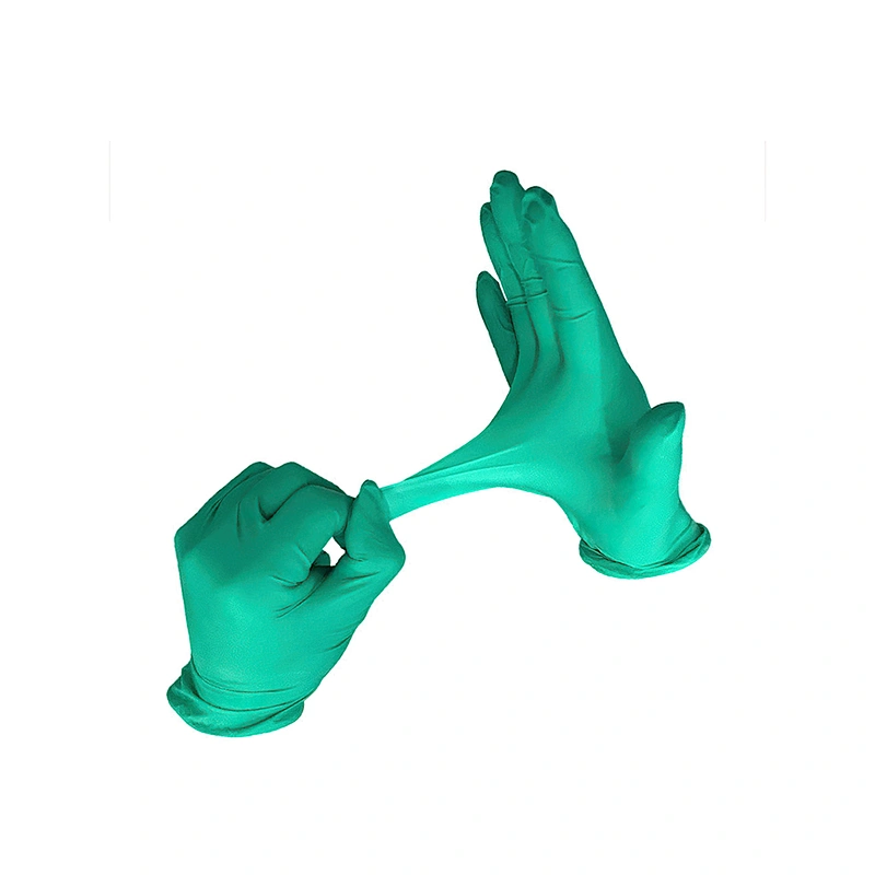 high quality green durable nitrile gloves professional gloves for electronics industry wholesale cheap hair dyeing gloves