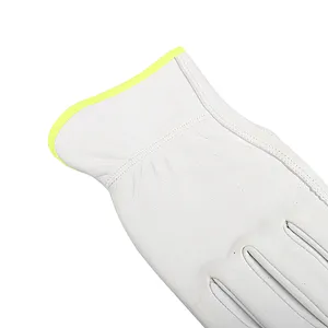 Hot sales Grade AB whole sheepskin white flexible thumb Driver leather work safety gloves